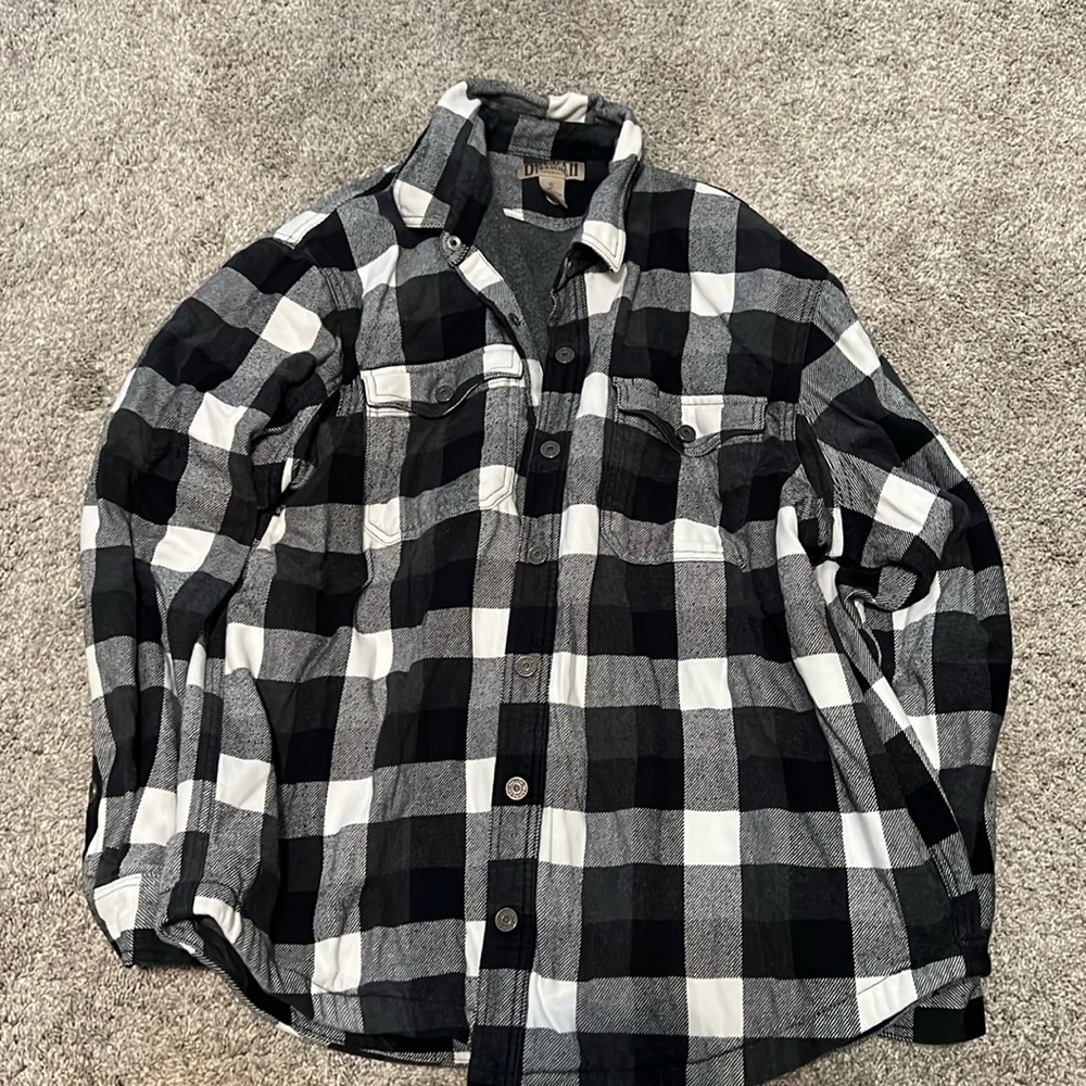 Mens Duluth Trading fleeced flannel jacket